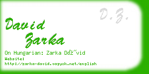 david zarka business card